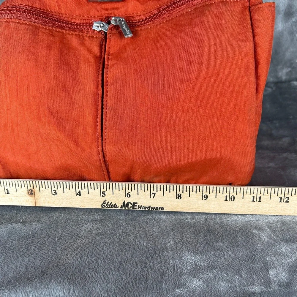 Baggallini Hobo Shoulder Bag Burnt Orange Nylon Multi Pocket Crossbody
